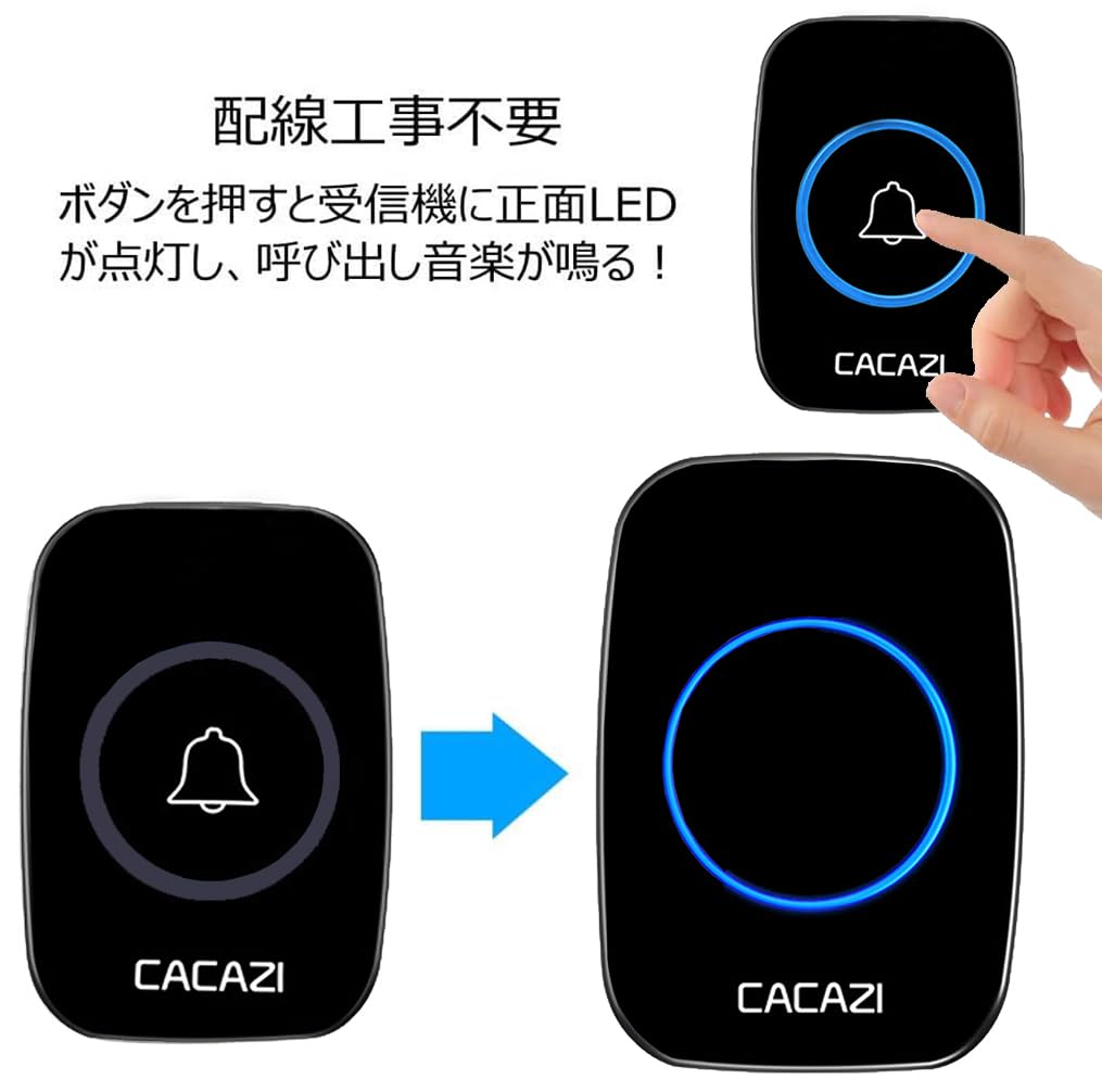 Amazon.co.jp: ワイヤレスドアチャイム インターホン 電池式受信機
